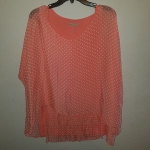 Pink & White Polka Dot Blouse